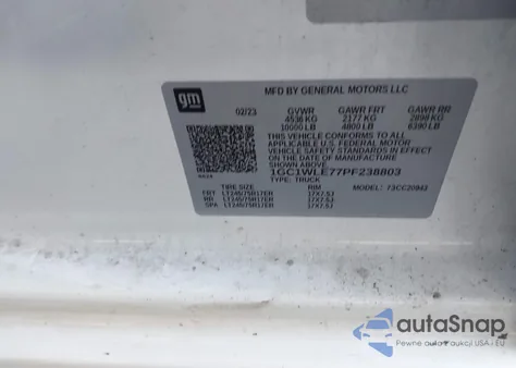 2023 Chevrolet Silverado 2500Hd 2Wd Long Bed Wt из США, поврежденный, VIN 1GC1WLE77PF238803